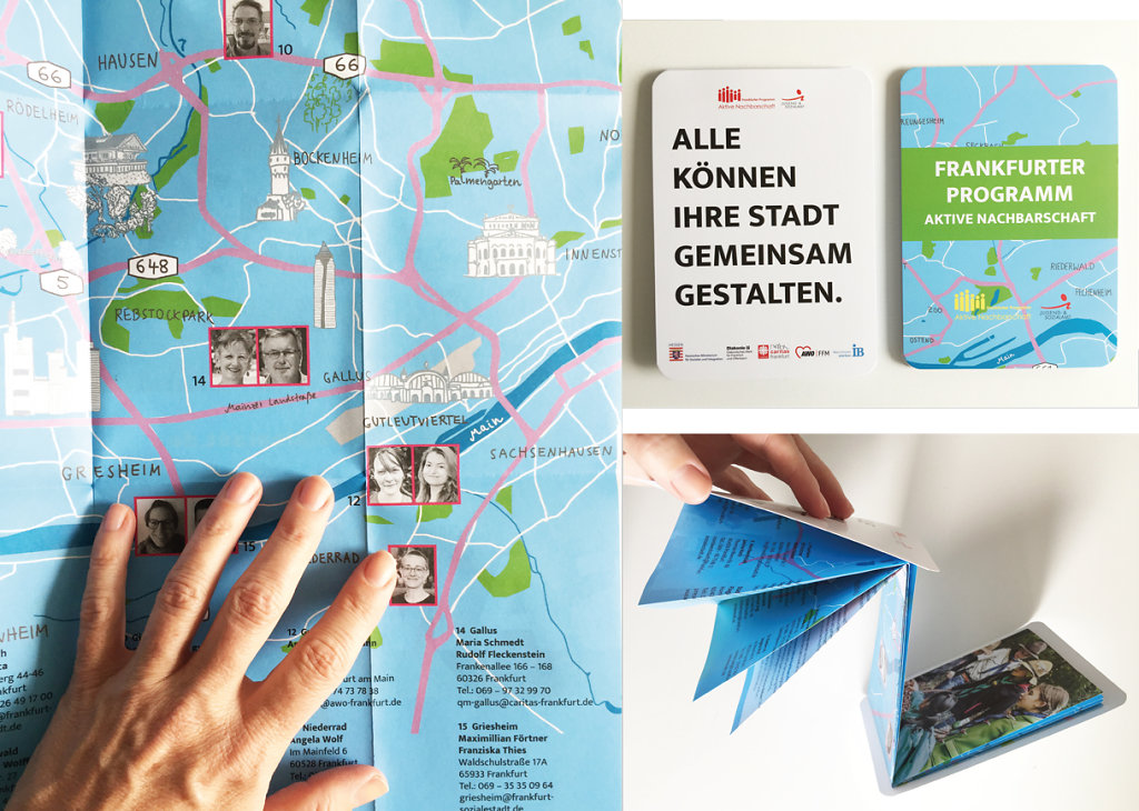 Stadtplan »Aktive Nachbarschaft« Illustration, Gestaltung, Produktion